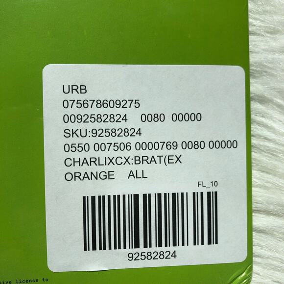 Charli XCX - BRAT Limited LP‎ One Size Orange Translucent Swirl Color Vinyl - Picture 8 of 8